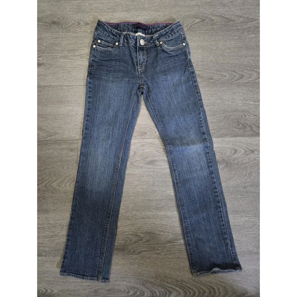 Levi's Slim Straight Jeans Girls Size 8 Regular Blue Stretch Denim 28x31